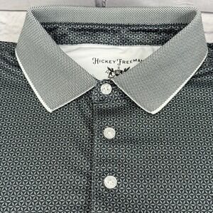 Hickey Freeman Golf Polo Shirt Men XXL Gray‎ Geometric Performance Stretch